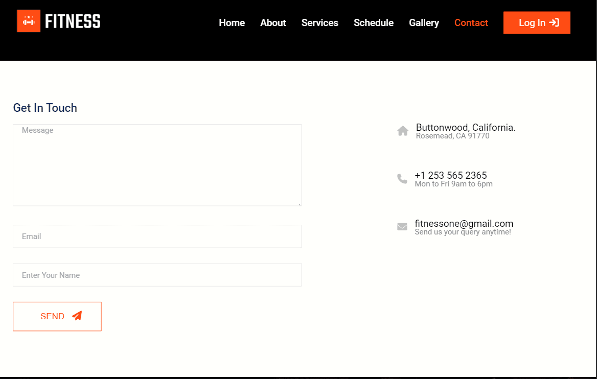 Fitness Web Application project screen 6