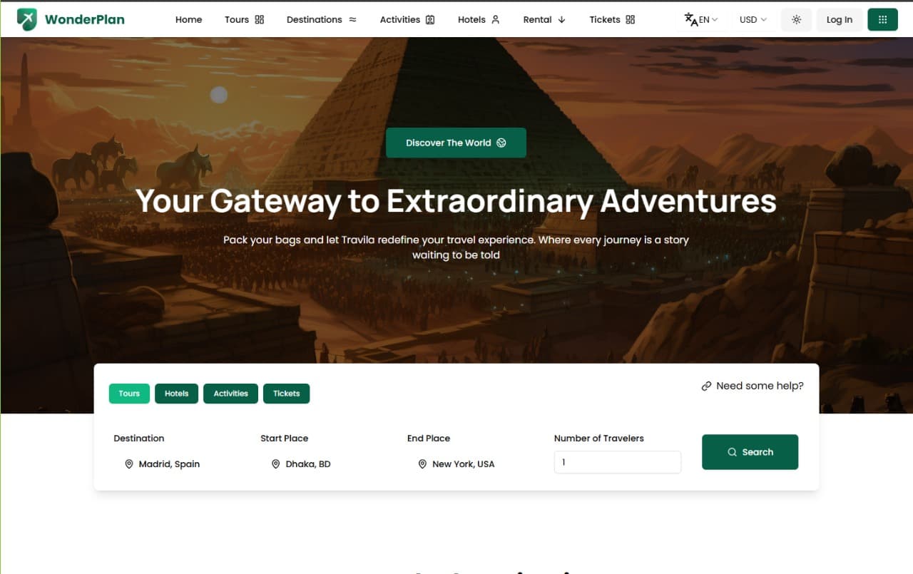 Wander Plan project preview